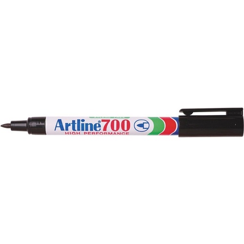 Artline 700 Permanent Marker Black 0.7mm Fine Bullet | Each