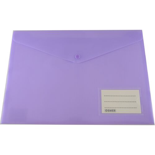 Button Document Wallet A4 Tinted Purple