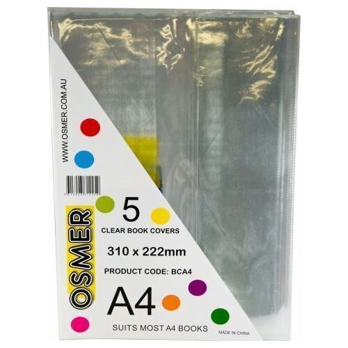 Book Cover Sleeves A4 Clear Pkt 5 (3062930)