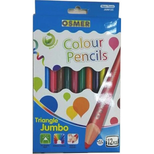 Osmer Triangular Jumbo Colouring Pencils 12's