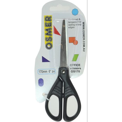 Osmer 170mm Premium Black Handle Scissors