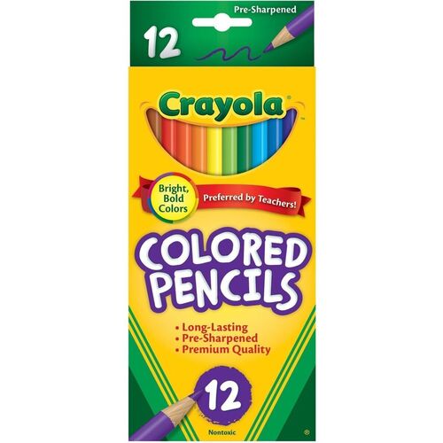 Crayola 12's full sized regular coloured pencil 3.3mm