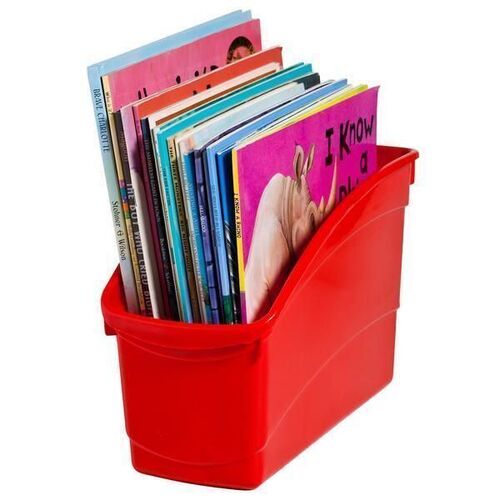 Plastic Book and Storage Tub Red