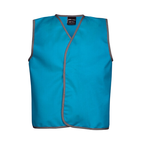 Kids Coloured Safety Vest Aqua Blue Sizes Small, Medium or Large