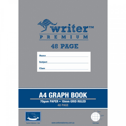 Writer Premium 70gsm A4 48pg 10mm Graph Book (Boat)