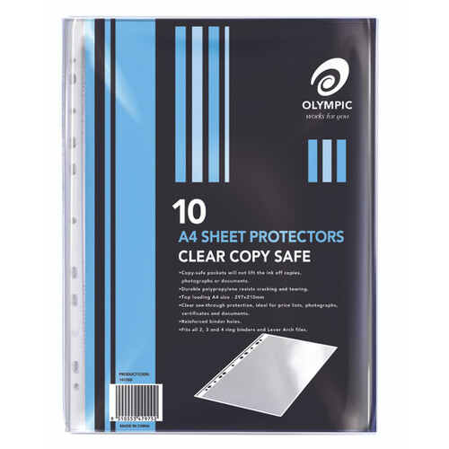 Olympic Sheet Protectors A4 11 Hole Economy | Pack of 10